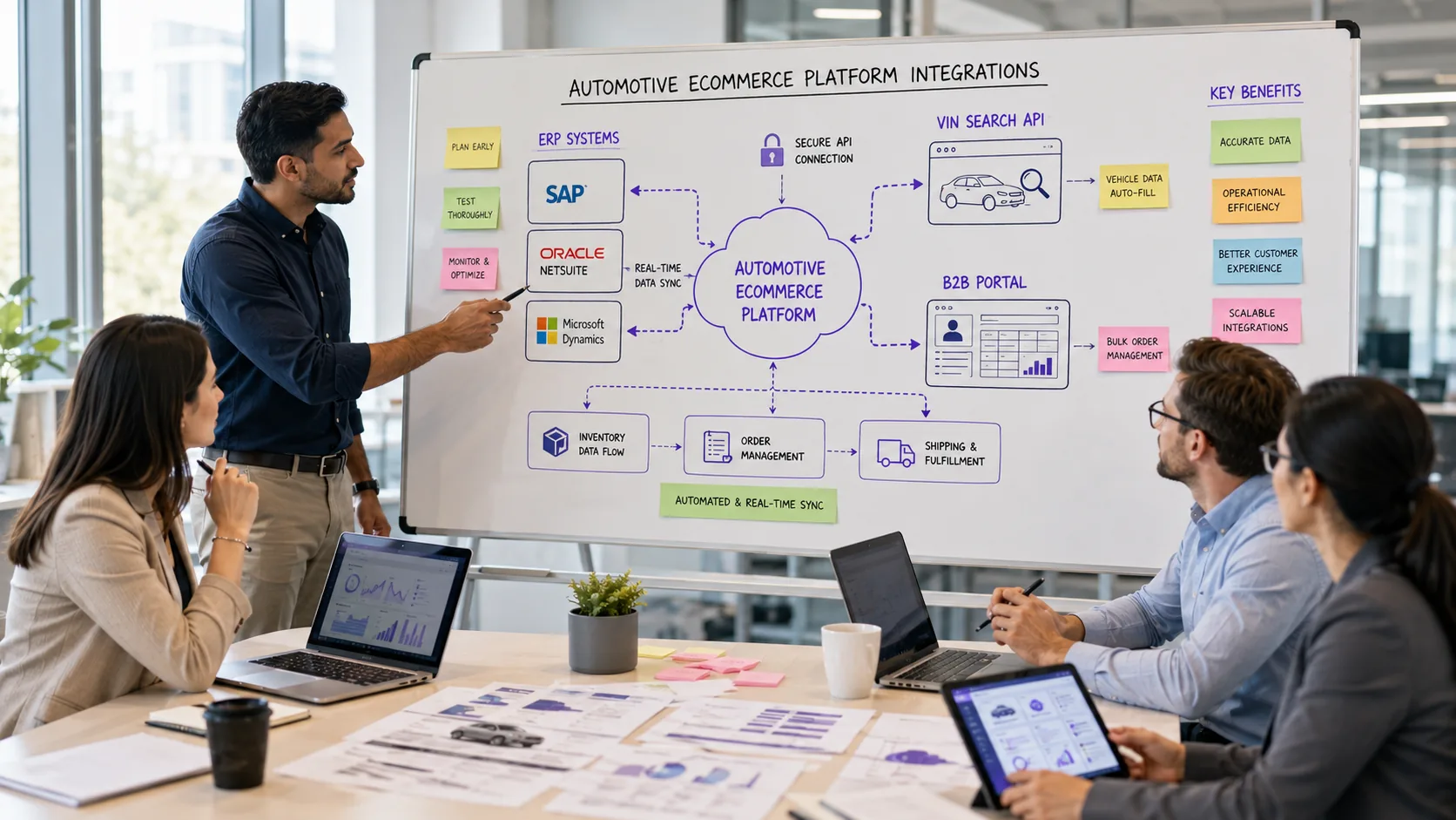 Illustration for Integrations: ERP, VIN Search, and B2B Portals