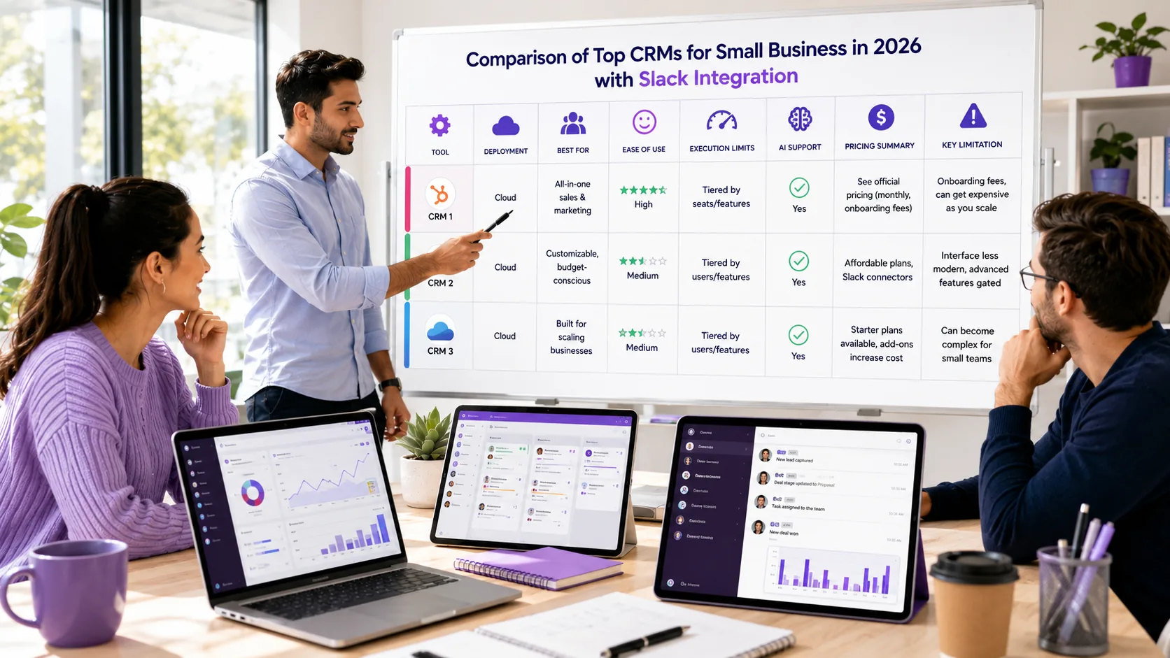 Illustration for Comparison of Top CRMs for Small Business in 2026 with Slack Integration