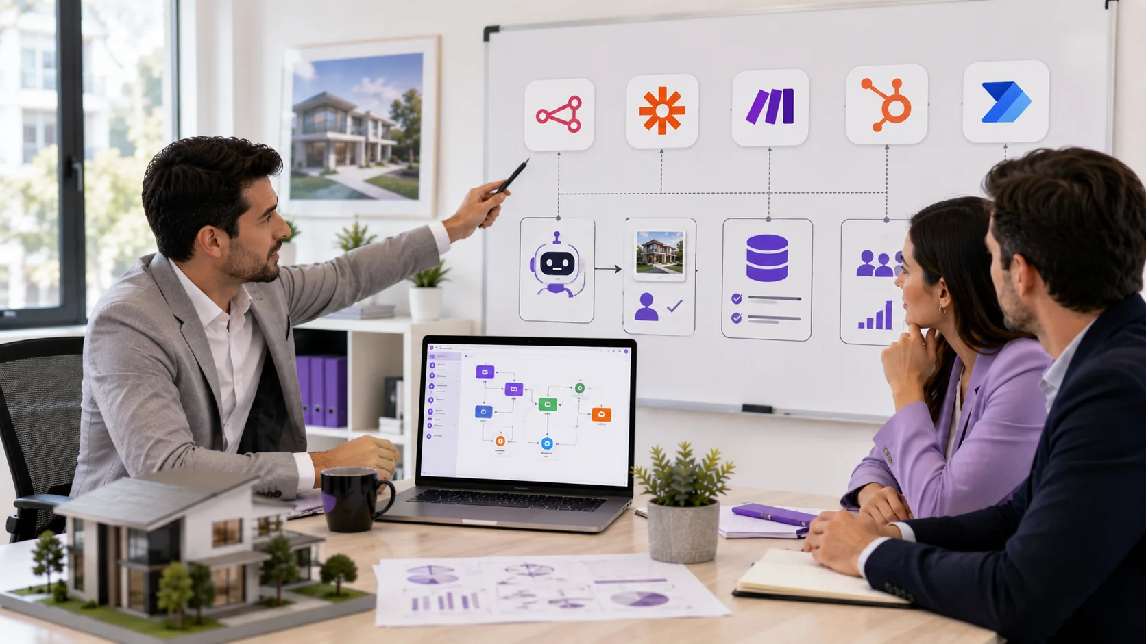 Illustration for Comparison of tools for AI chatbot and CRM sync in real estate