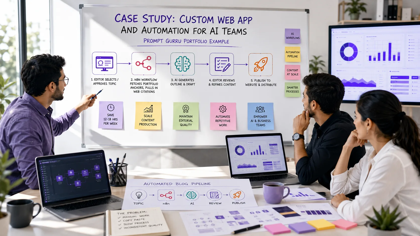 Illustration for Case Study: Custom Web App and Automation for AI Teams
