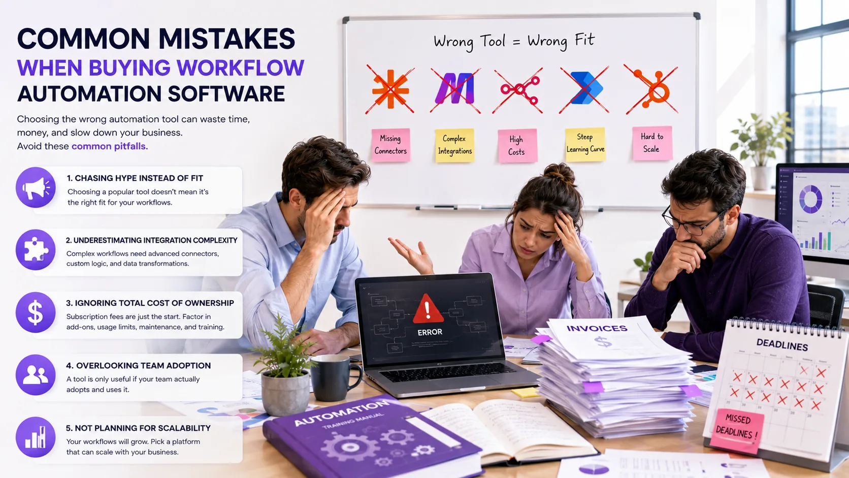 Illustration for Common Mistakes When Buying Workflow Automation Software